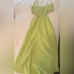 SAYLOR Lime Checkered Dress